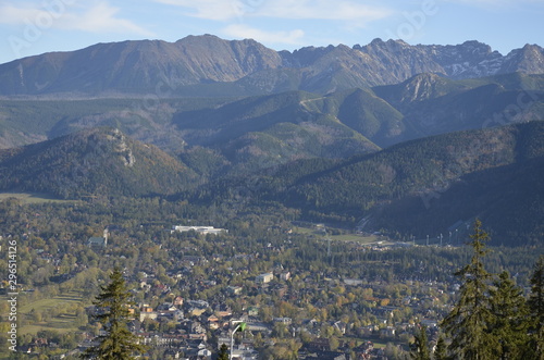 Obraz na płótnie Gubałówka , Giewont ,śpiący rycerz , Zakopane ,Tatry ,Kasprowy Wierch , widok z gubałówki , widok na Tatry , widok na góry , w salonie