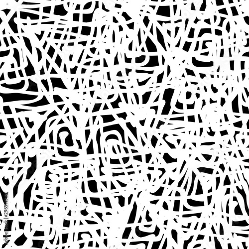 Grunge background monochrome vector seamless. Black and white vintage texture. Randomly arranged elements