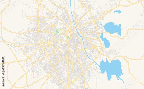 Wallpaper Mural Printable street map of Rajkot, India Torontodigital.ca