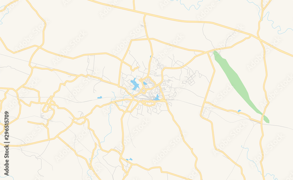 Fototapeta premium Printable street map of Dhanbad, India