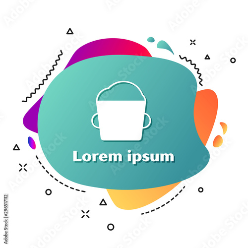 White Bakery bowl dough icon isolated on white background. Abstract banner with liquid shapes. Vector Illustration