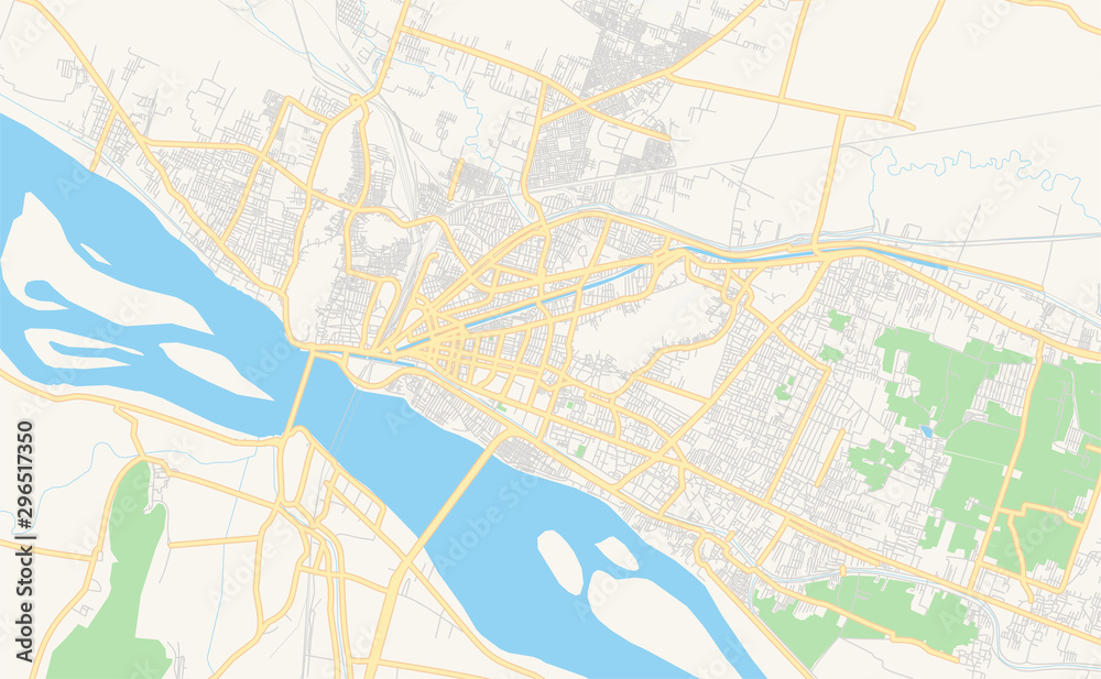 Printable street map of Vijayawada, India