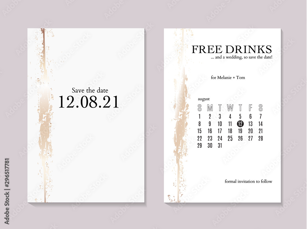 Elegant Save the date gold luxury wedding textures. Glitter foil marble