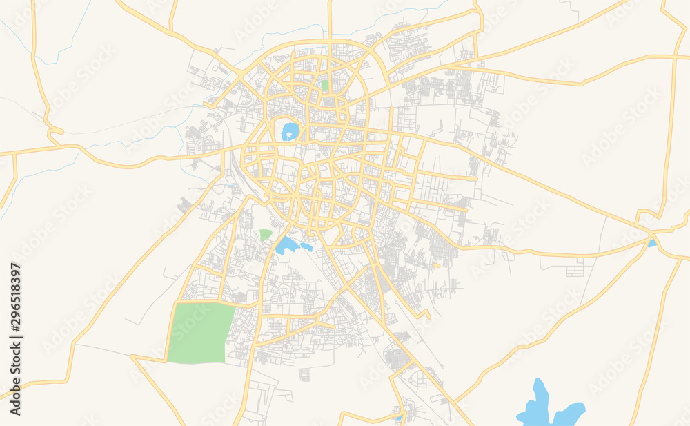 Printable street map of Solapur, India