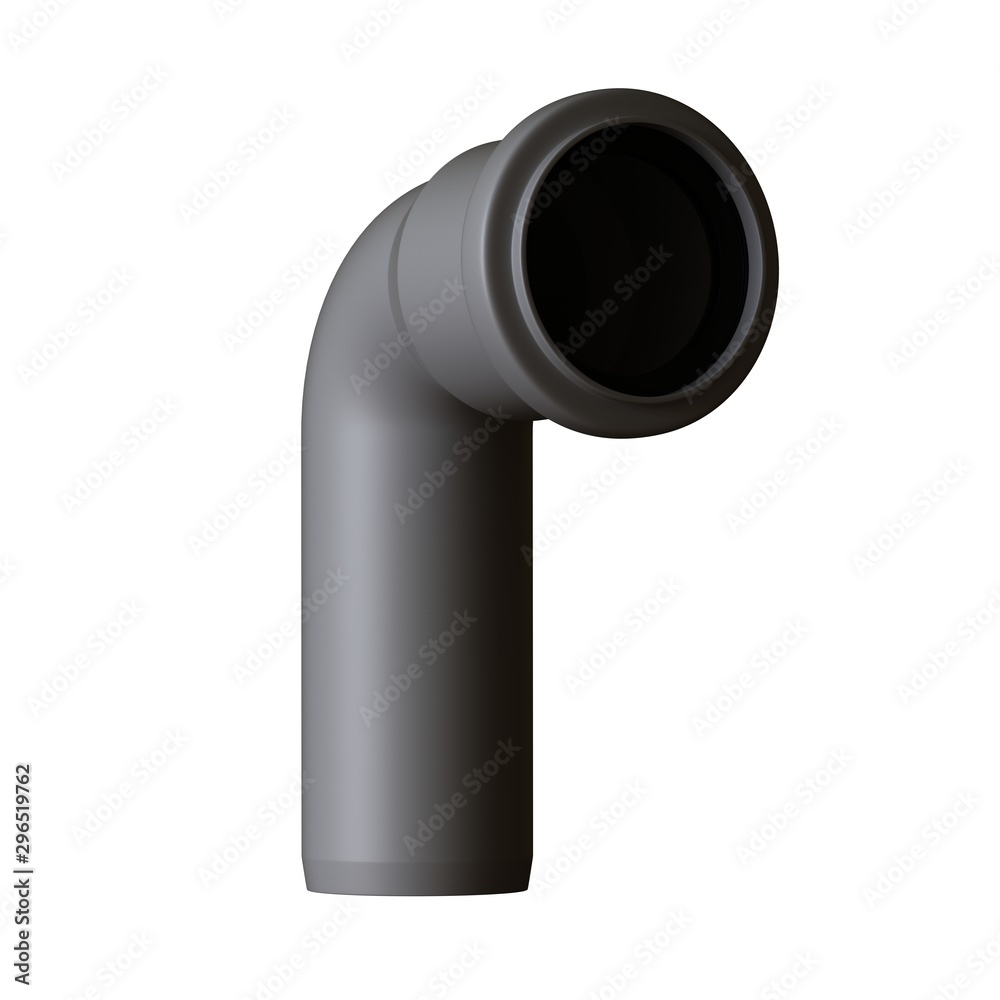 Plastic sewer pipe grey on white background, isolated. 3D rendering of excellent quality in high resolution. It can be enlarged and used as a background or texture. Plastic sewer pipe grey on white background, isolated. 3D rendering of excellent quality in high resolution. It can be enlarged and used as a background or texture.