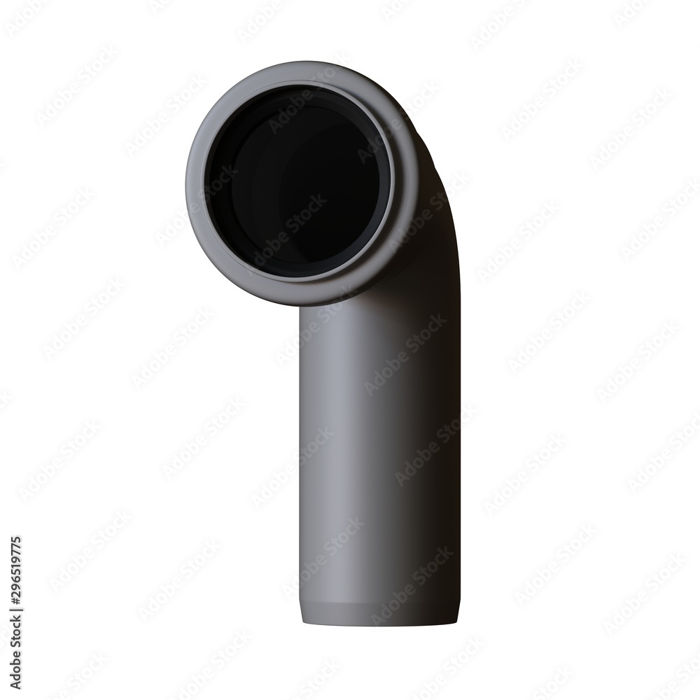 Plastic sewer pipe grey on white background, isolated. 3D rendering of excellent quality in high resolution. It can be enlarged and used as a background or texture. Plastic sewer pipe grey on white background, isolated. 3D rendering of excellent quality in high resolution. It can be enlarged and used as a background or texture.