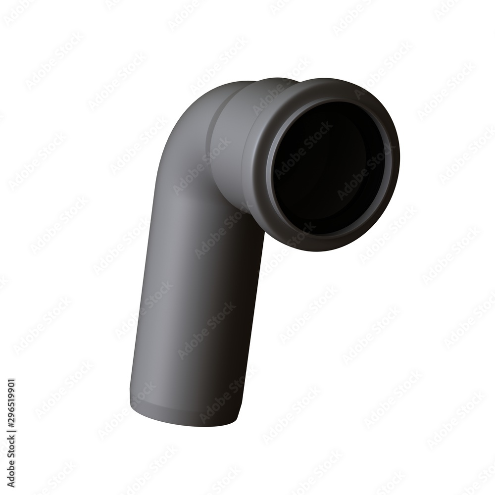 Plastic sewer pipe grey on white background, isolated. 3D rendering of excellent quality in high resolution. It can be enlarged and used as a background or texture. Plastic sewer pipe grey on white background, isolated. 3D rendering of excellent quality in high resolution. It can be enlarged and used as a background or texture.