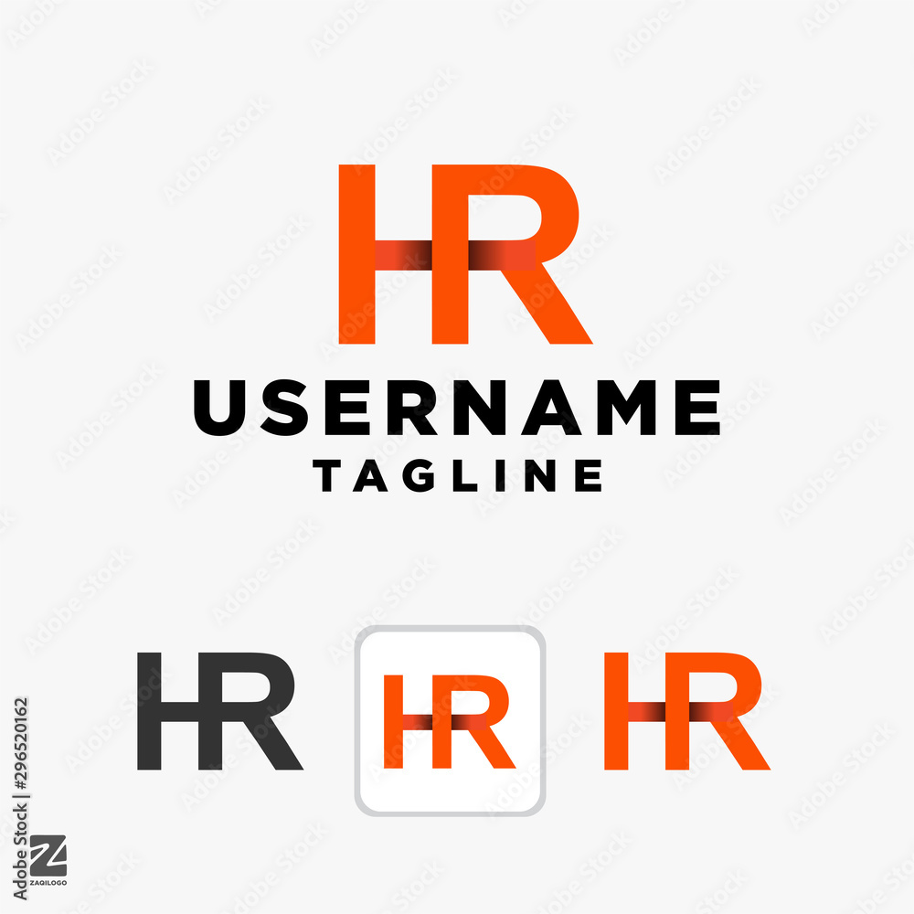 Fototapeta premium Hr letter rh initial logo icon