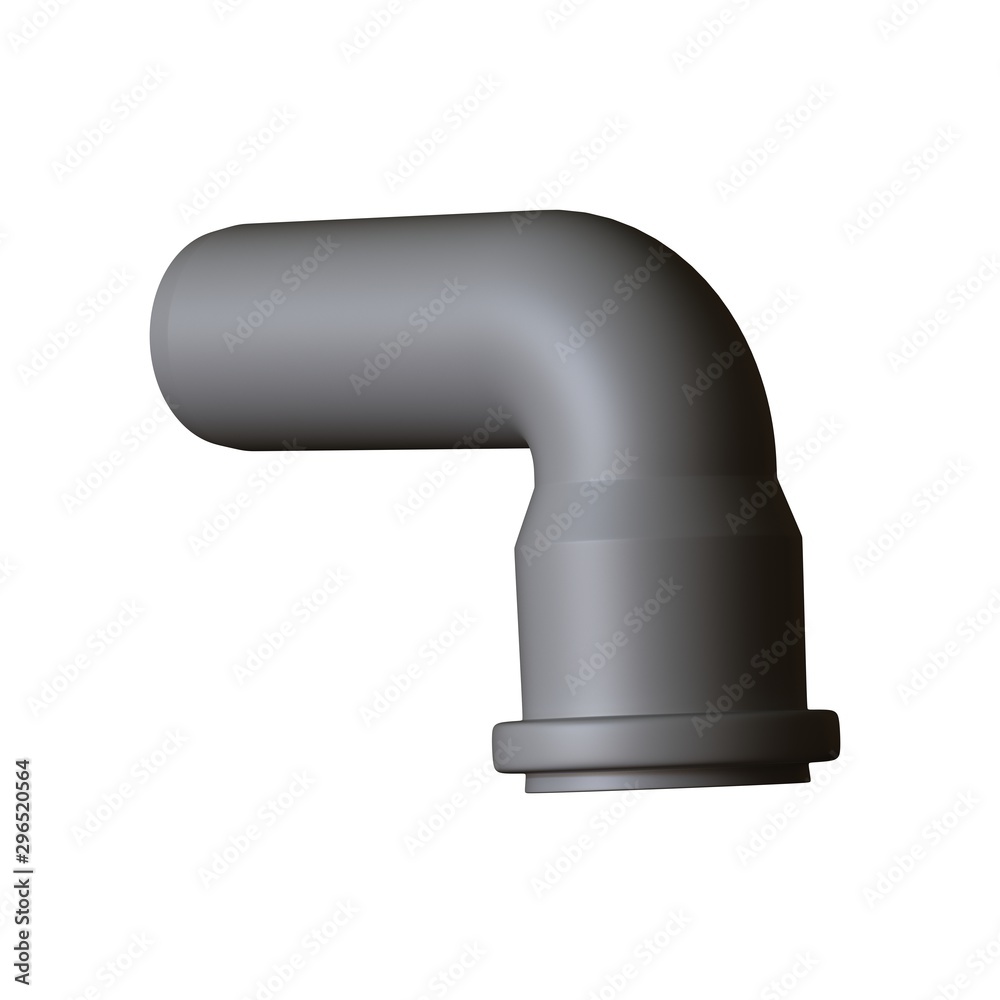 Plastic sewer pipe grey on white background, isolated. 3D rendering of excellent quality in high resolution. It can be enlarged and used as a background or texture. Plastic sewer pipe grey on white background, isolated. 3D rendering of excellent quality in high resolution. It can be enlarged and used as a background or texture.