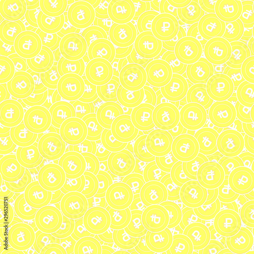 Russian ruble gold coins seamless pattern. Dazzlin