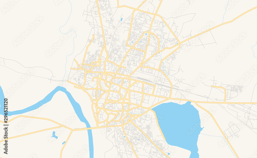 Gorakhpur In India Map Printable Street Map Of Gorakhpur, India Stock Vector | Adobe Stock