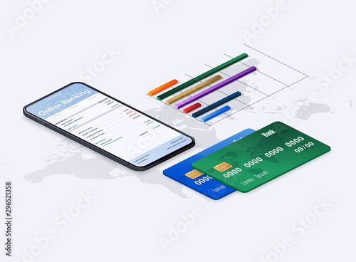 Web concept for online banking. Vector illustration.