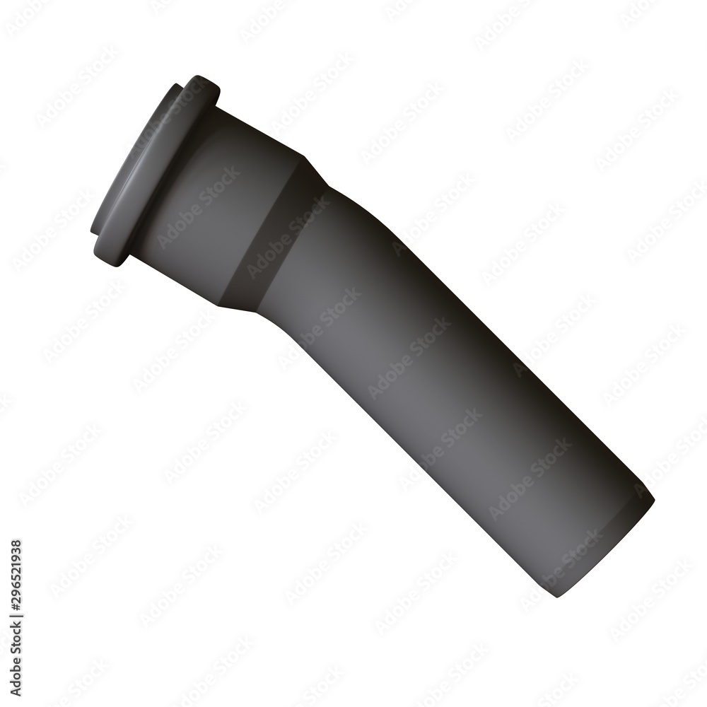 Plastic sewer pipe grey on white background, isolated. 3D rendering of excellent quality in high resolution. It can be enlarged and used as a background or texture. Plastic sewer pipe grey on white background, isolated. 3D rendering of excellent quality in high resolution. It can be enlarged and used as a background or texture.