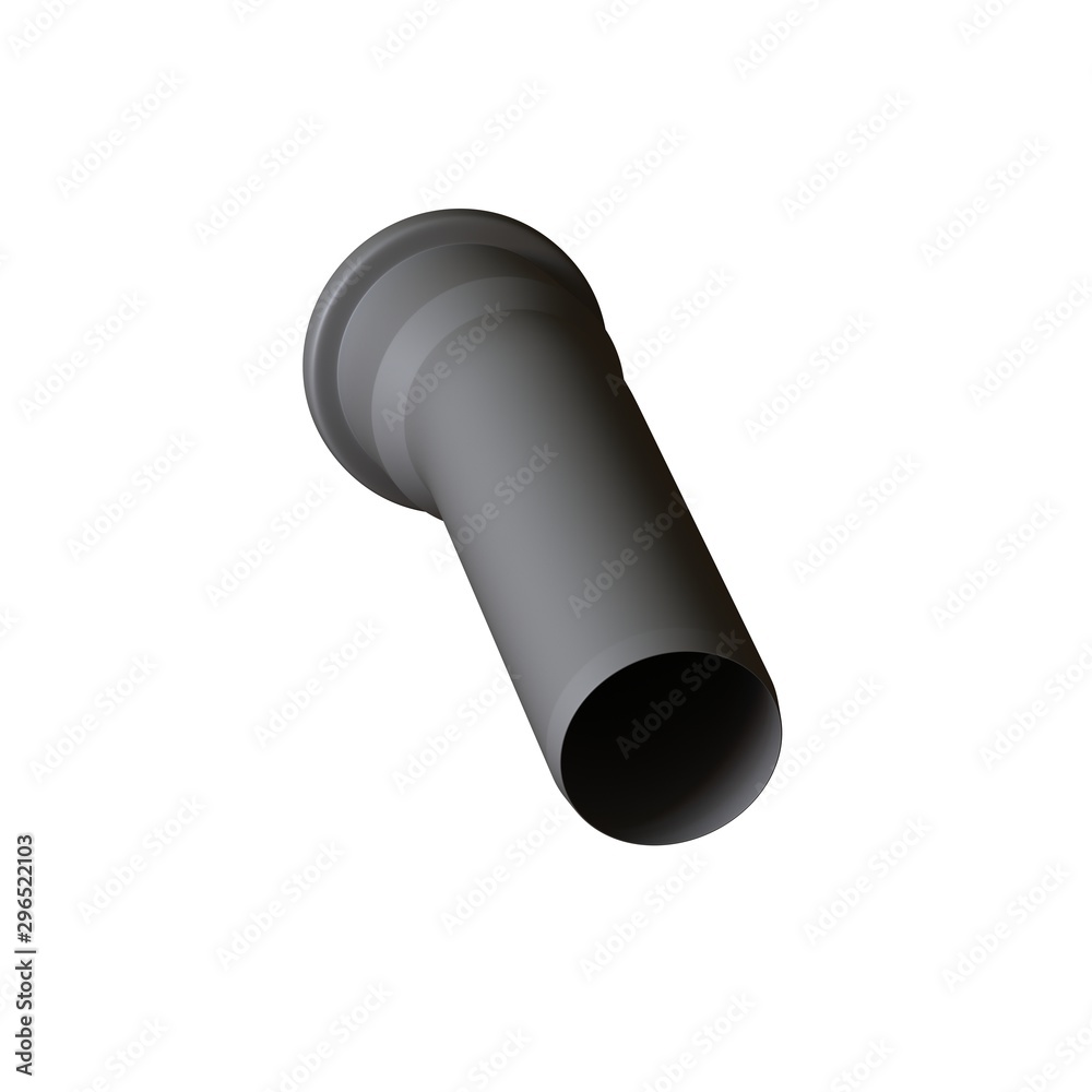 Plastic sewer pipe grey on white background, isolated. 3D rendering of excellent quality in high resolution. It can be enlarged and used as a background or texture. Plastic sewer pipe grey on white background, isolated. 3D rendering of excellent quality in high resolution. It can be enlarged and used as a background or texture.