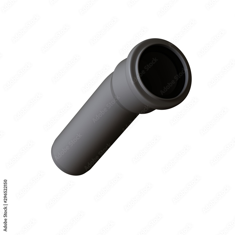 Plastic sewer pipe grey on white background, isolated. 3D rendering of excellent quality in high resolution. It can be enlarged and used as a background or texture. Plastic sewer pipe grey on white background, isolated. 3D rendering of excellent quality in high resolution. It can be enlarged and used as a background or texture.