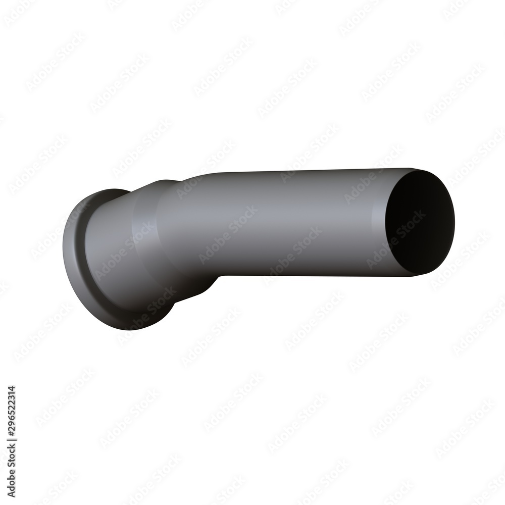 Plastic sewer pipe grey on white background, isolated. 3D rendering of excellent quality in high resolution. It can be enlarged and used as a background or texture. Plastic sewer pipe grey on white background, isolated. 3D rendering of excellent quality in high resolution. It can be enlarged and used as a background or texture.
