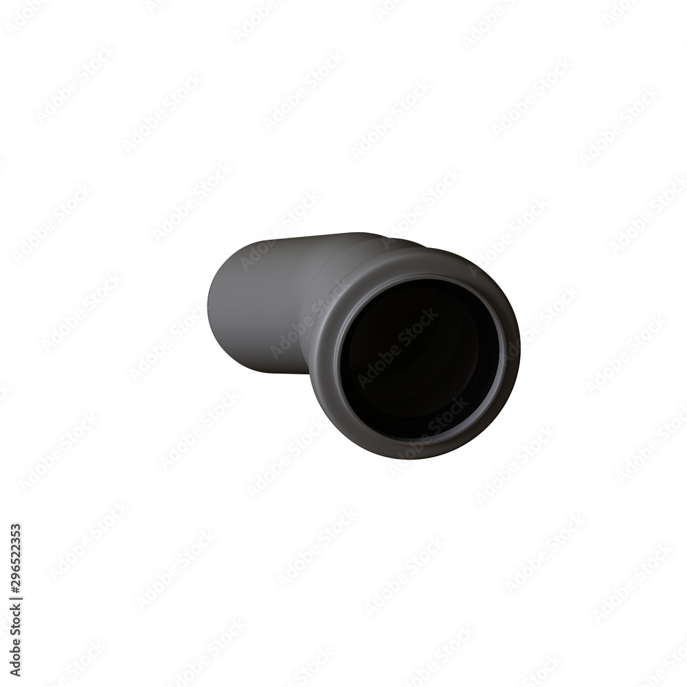 Plastic sewer pipe grey on white background, isolated. 3D rendering of excellent quality in high resolution. It can be enlarged and used as a background or texture. Plastic sewer pipe grey on white background, isolated. 3D rendering of excellent quality in high resolution. It can be enlarged and used as a background or texture.
