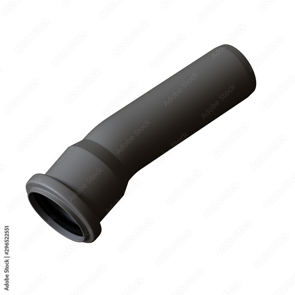 Plastic sewer pipe grey on white background, isolated. 3D rendering of excellent quality in high resolution. It can be enlarged and used as a background or texture. Plastic sewer pipe grey on white background, isolated. 3D rendering of excellent quality in high resolution. It can be enlarged and used as a background or texture.