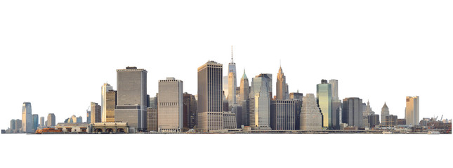 Acrylglasbilder Skyline Manhattan Skyline freigestellt auf Weiß  © mshch