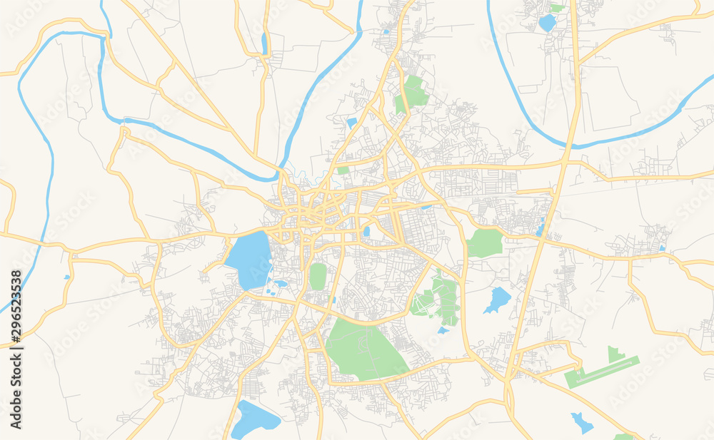 Printable street map of Kolhapur, India