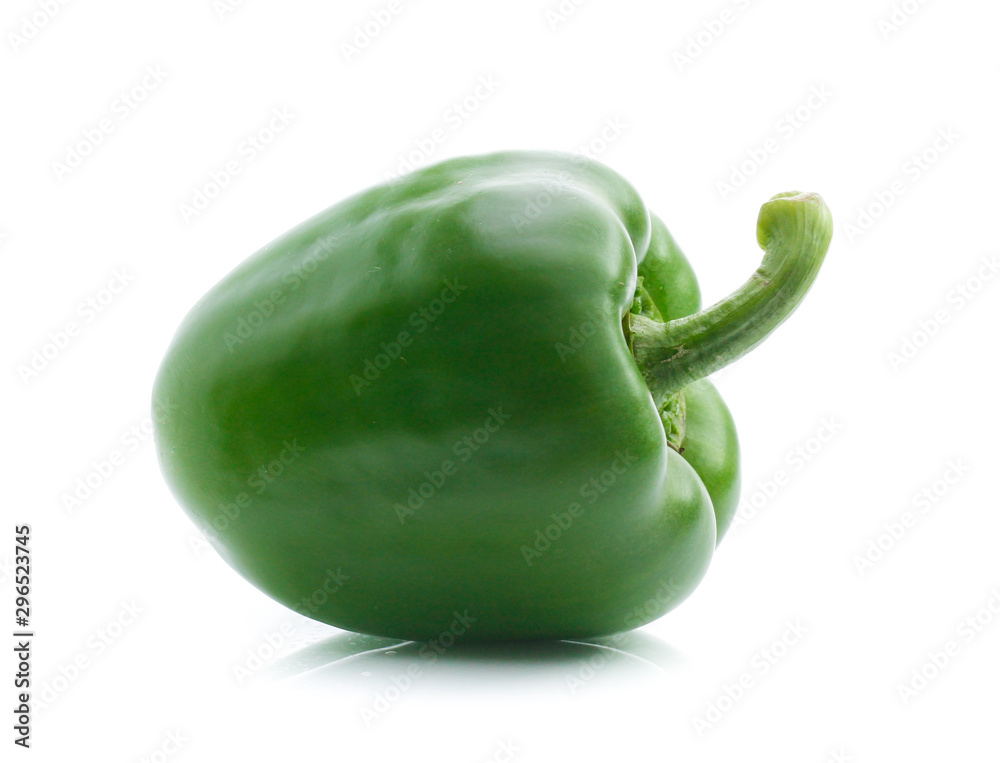 Green pepper on white background Green pepper on white background