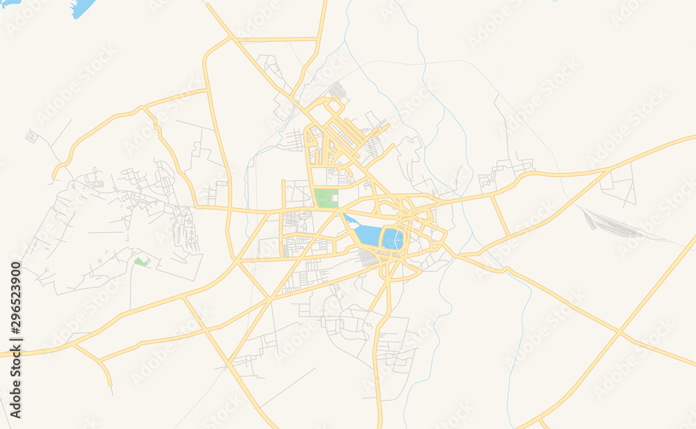 Printable street map of Jamnagar, India