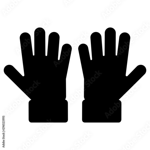 Hand gloves vector icon. apparel illustration symbol. mitten sign or logo.