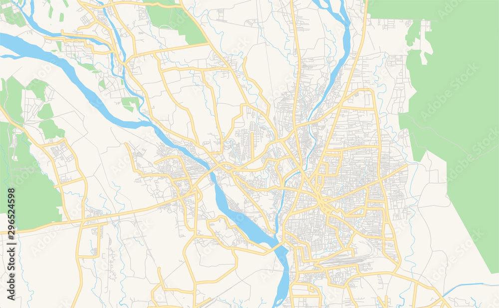 Printable street map of Siliguri, India