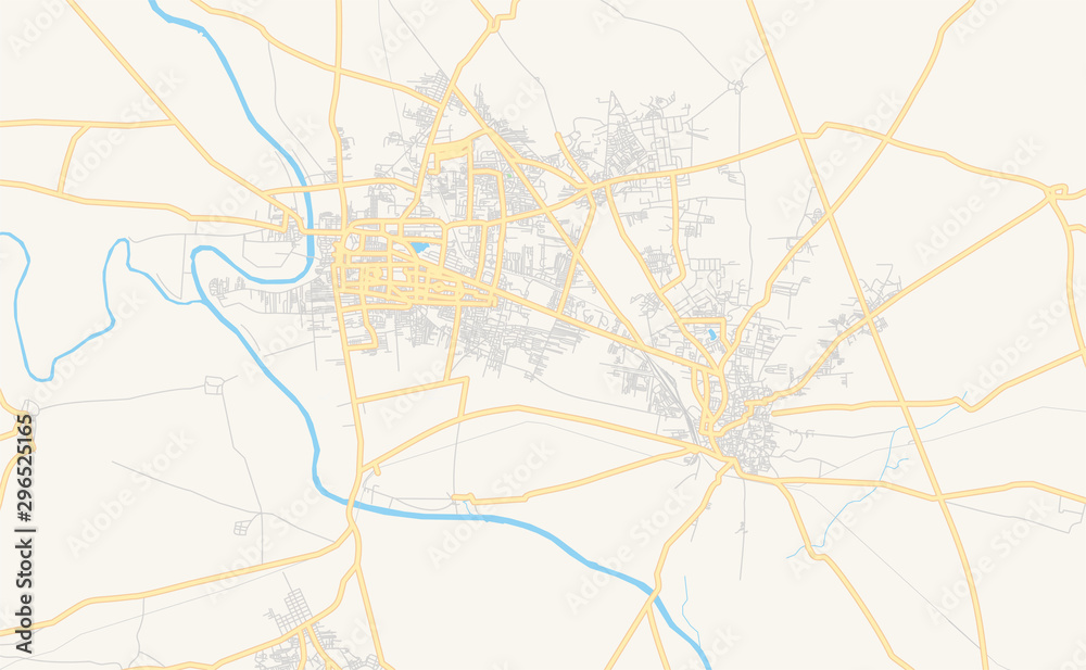 Printable street map of Mangalore, India