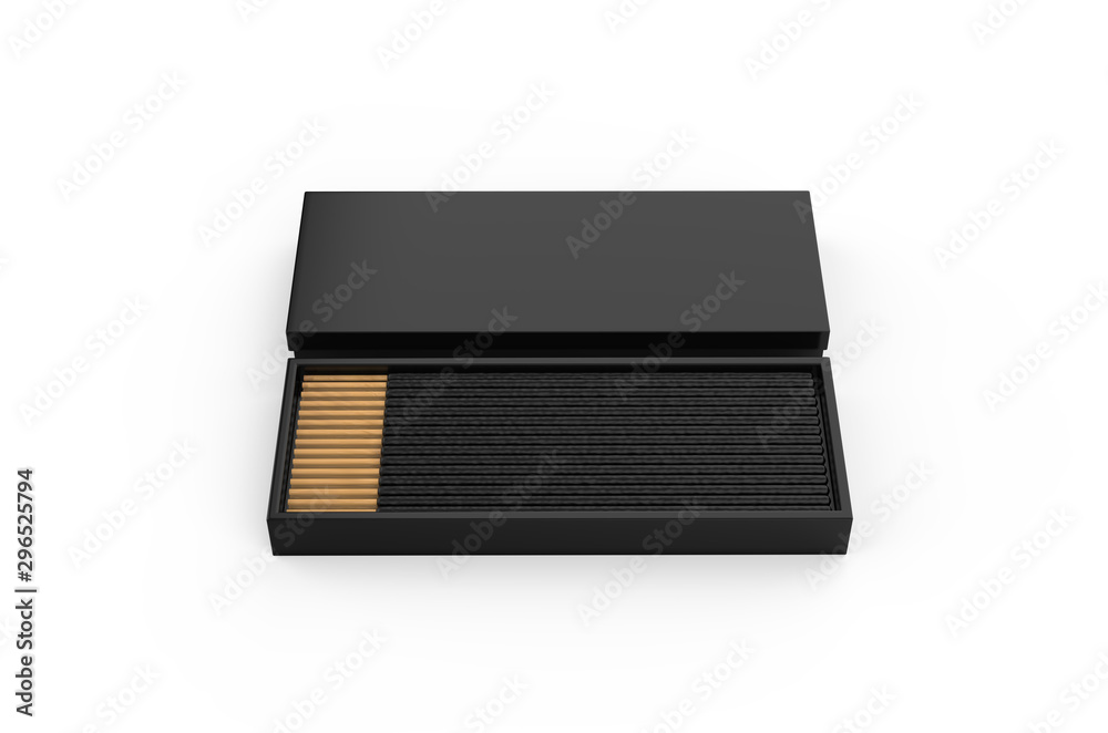 Aroma incense sticks package, box mock up template on isolated white background, 3d illustration Aroma incense sticks package, box mock up template on isolated white background, 3d illustration