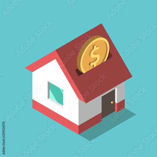 Coin, house piggy bank