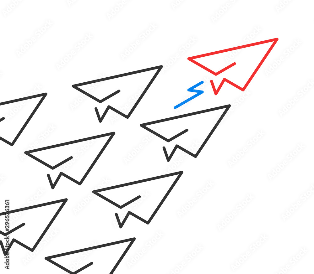 Isometric outline paper planes Isometric outline paper planes
