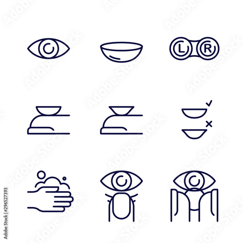 How to Use Contact Lenses - Vector Icon Set	