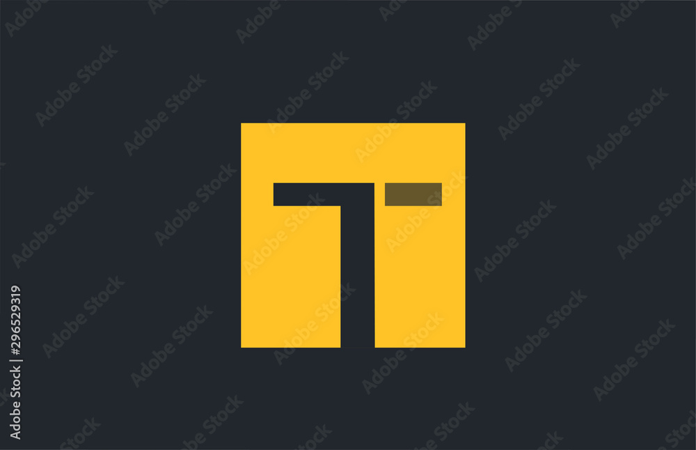 yellow square simple letter T blue logo alphabet for company logo icon design yellow square simple letter T blue logo alphabet for company logo icon design