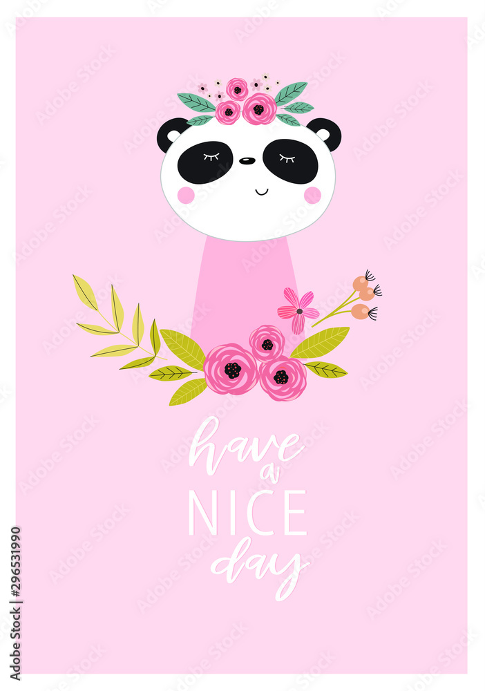 Vector poster with a panda 