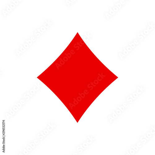Poker playing card suit red Diamonds outline shape single icon. Diamonds suit deck of playing cards used for ace in Las Vegas casino. Single icon illustration isolated on white. Drawing pic for tattoo