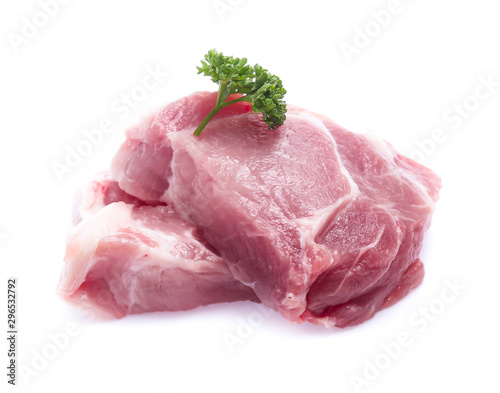 Fresh raw beef steak isolated on white background