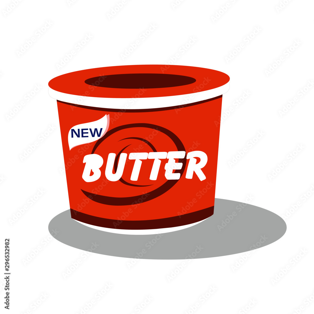 Butter in Orange Cup - Cartoon Vector Image Butter in Orange Cup - Cartoon Vector Image