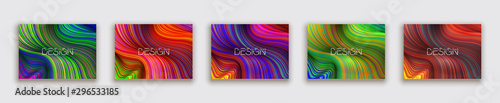 Fashion poster million thin lines luxury design. Liquid wave lines fashion background. Beautiful flowing drape textiles from many thin fibers. Vector illustration vogue drape banner EPS10 set