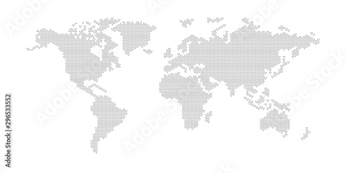 world map flat pixel dots with Oceans in the design of points dots. Planet Earth background Dotted relievo banner. All the relief continents of the world in one picture of pixel Dotted perforation.