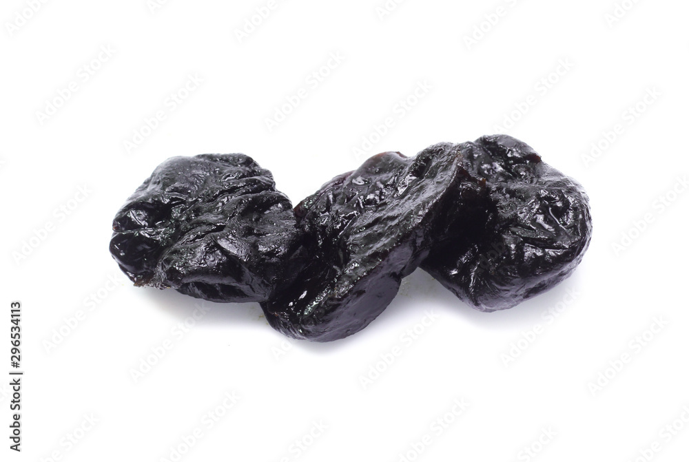 Dry prunes set isolated on white background Dry prunes set isolated on white background