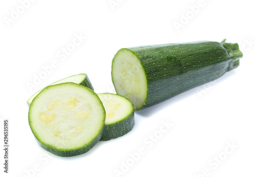 Fresh zucchini isolated on white (cucumber)