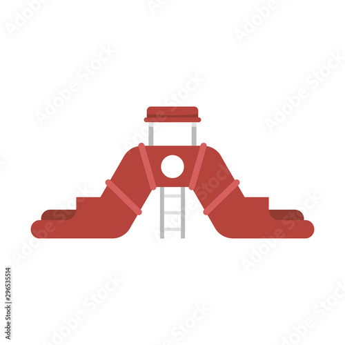 Double aquapark slide icon. Flat illustration of double aquapark slide vector icon for web design