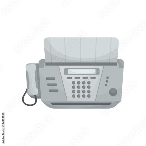 Isolated vector Fax. Office devices, printers, phones.