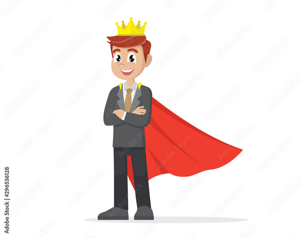 Cartoon character, King businessman.