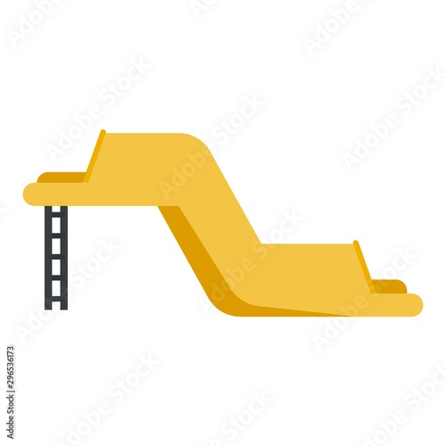 Rubber waterpark slide icon. Flat illustration of rubber waterpark slide vector icon for web design