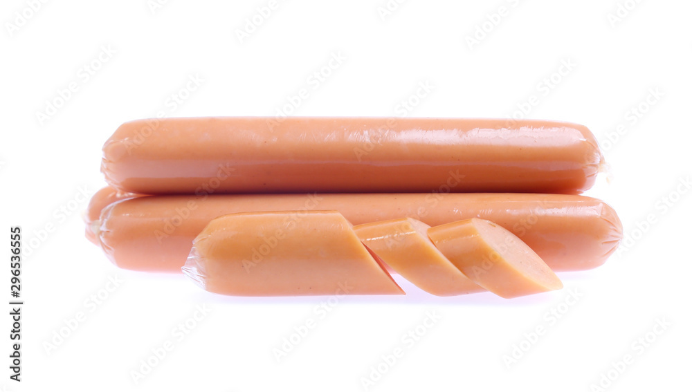 Fresh sausage isolated on white background Fresh sausage isolated on white background