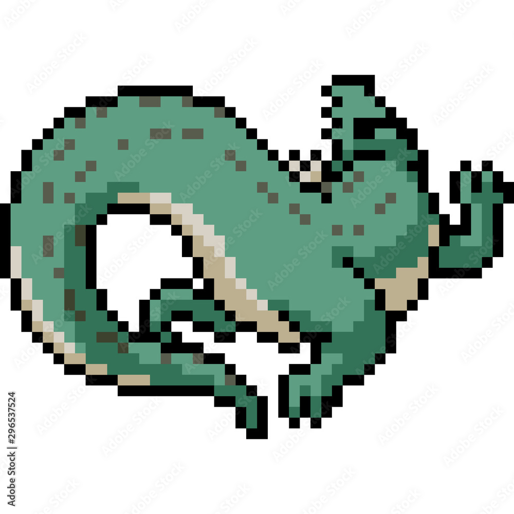 vector pixel art crocodile