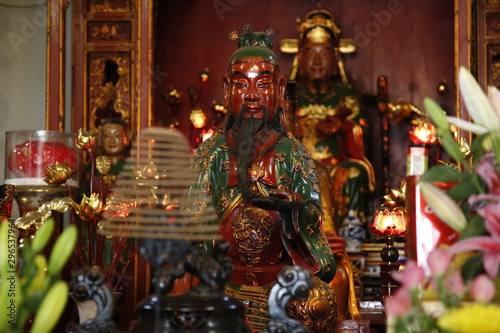 Small Buddha in a traditional center of Hanoi, Vietnam