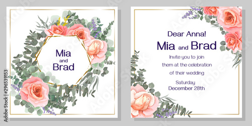 Invitation of flowers cards